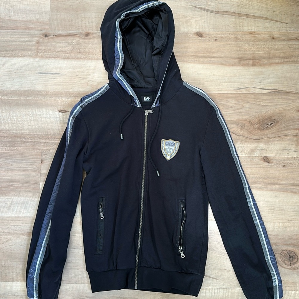 Dolce & Gabana D&G Black Zip Up Hoodie Size 46 / Small